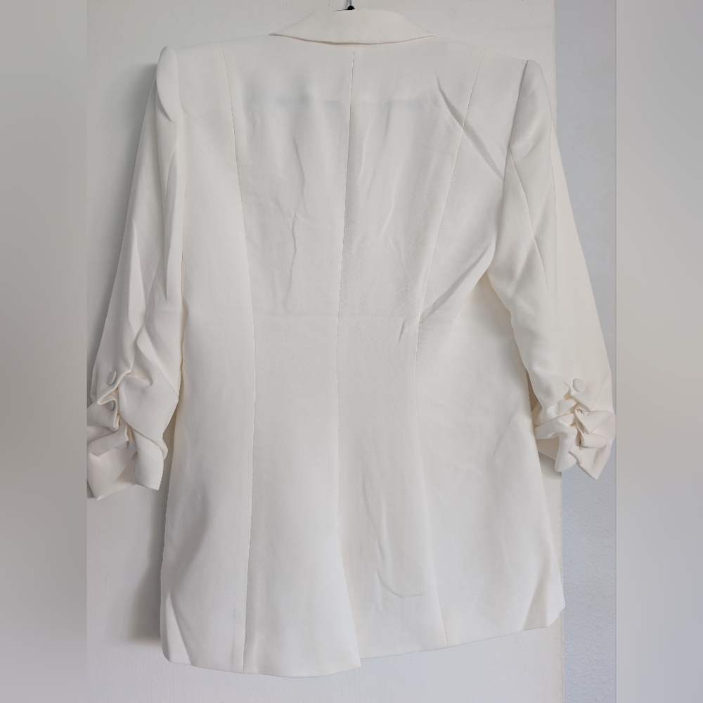 Cinq A Sept New Khloe Crepe White Lined Blazer Sz 4 - Picture 2 of 5